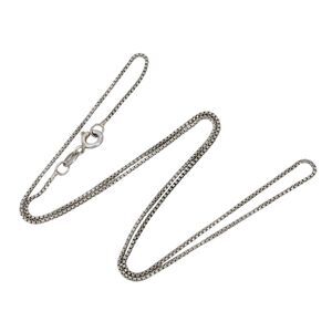 Estate Italy DBJ Sterling Silver 925 1.1mm Box Chain Necklace 18"